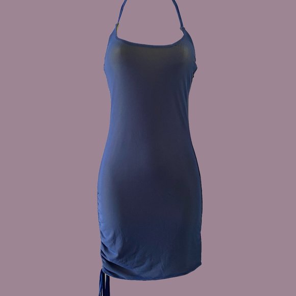MESH BODY CON HALTER DRESS - Picture 1 of 5